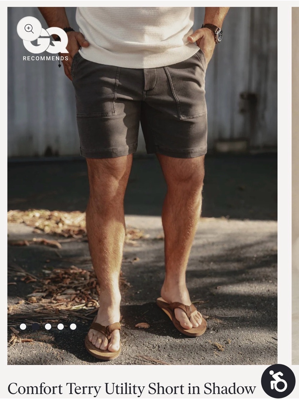 The Normal Brand Comfort Terry Utility Shorts - Shadow Gray